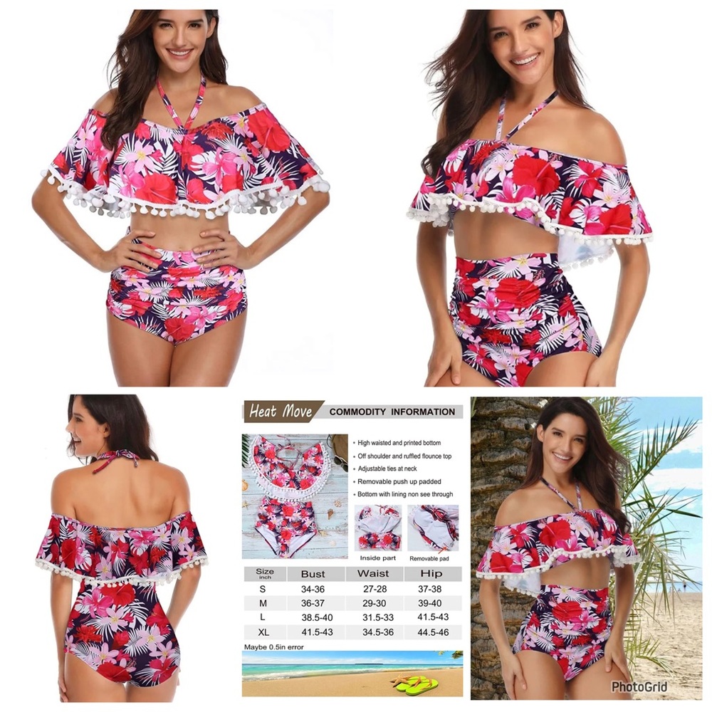 Heat Move XXL floral 2-piece plus size Tankini NWT